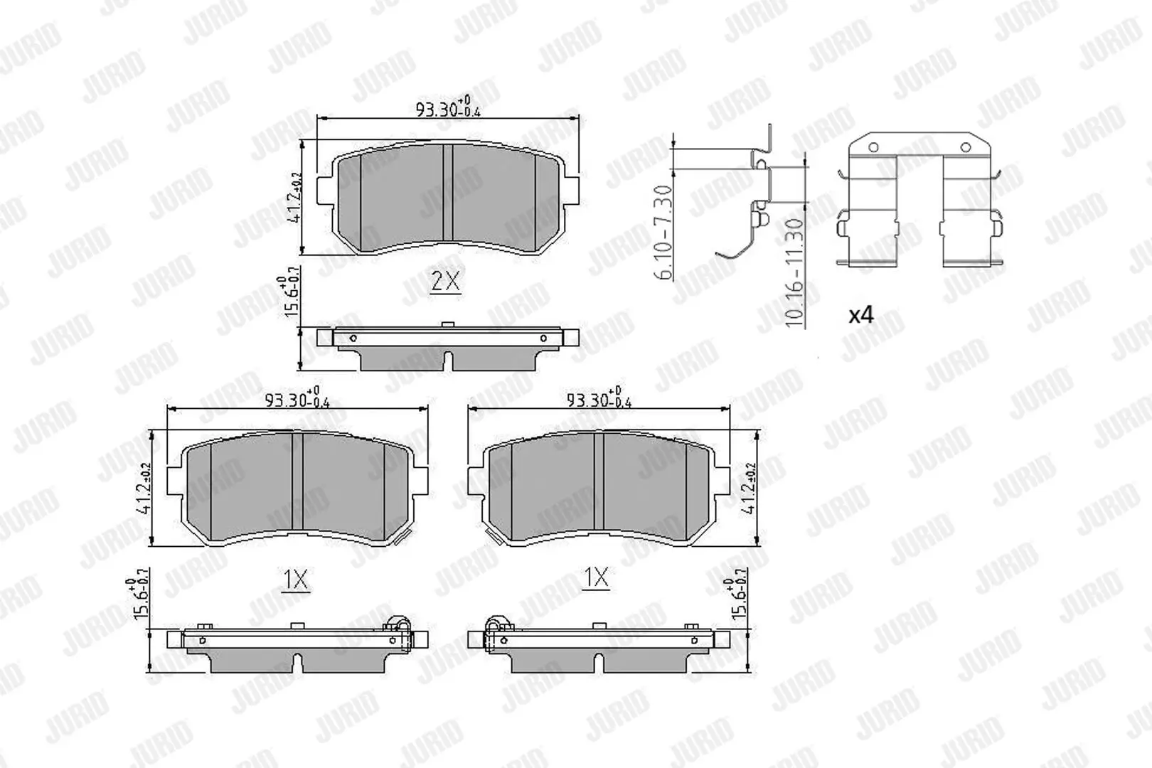 Bremsbelagsatz, Scheibenbremse Hinterachse JURID 573830J