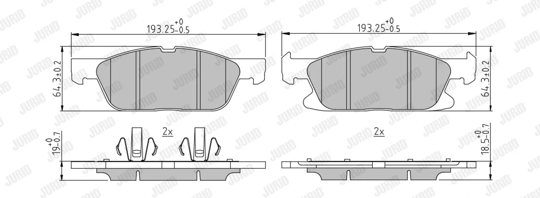 Bremsbelagsatz, Scheibenbremse Vorderachse JURID 573837J