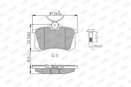 Bremsbelagsatz, Scheibenbremse JURID 573847J Bild Bremsbelagsatz, Scheibenbremse JURID 573847J