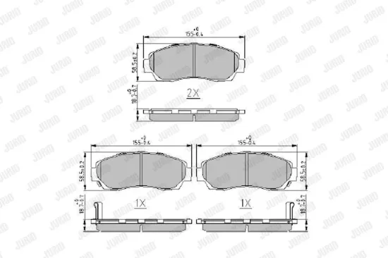 Bremsbelagsatz, Scheibenbremse Vorderachse JURID 573913J Bild Bremsbelagsatz, Scheibenbremse Vorderachse JURID 573913J