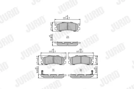 Bremsbelagsatz, Scheibenbremse Hinterachse JURID 573914J Bild Bremsbelagsatz, Scheibenbremse Hinterachse JURID 573914J