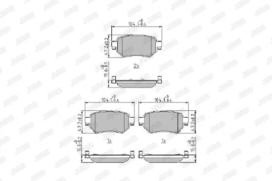 Bremsbelagsatz, Scheibenbremse Hinterachse JURID 573917J Bild Bremsbelagsatz, Scheibenbremse Hinterachse JURID 573917J