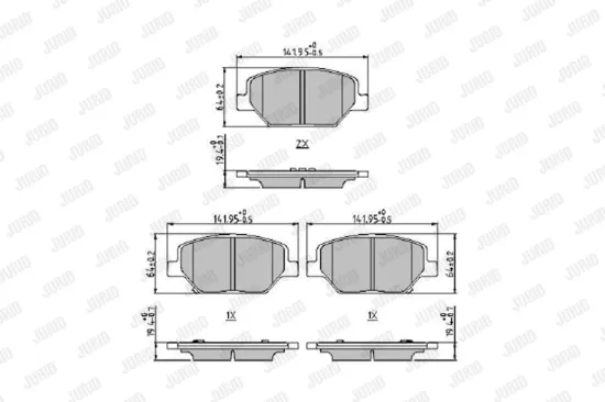 Bremsbelagsatz, Scheibenbremse Vorderachse JURID 573920J Bild Bremsbelagsatz, Scheibenbremse Vorderachse JURID 573920J