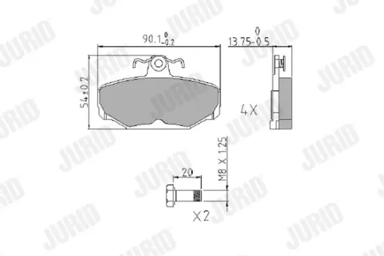 Bremsbelagsatz, Scheibenbremse Hinterachse JURID 573947J Bild Bremsbelagsatz, Scheibenbremse Hinterachse JURID 573947J