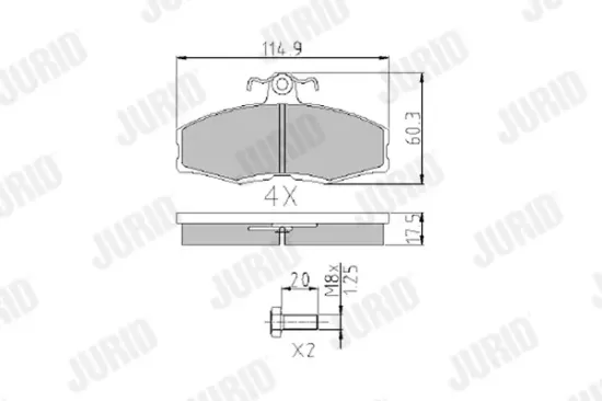 Bremsbelagsatz, Scheibenbremse JURID 573948J Bild Bremsbelagsatz, Scheibenbremse JURID 573948J