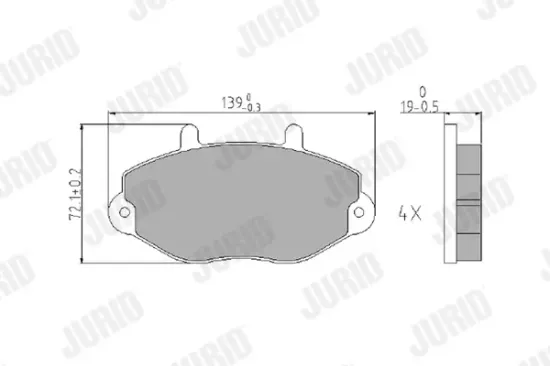 Bremsbelagsatz, Scheibenbremse Vorderachse JURID 573951J Bild Bremsbelagsatz, Scheibenbremse Vorderachse JURID 573951J