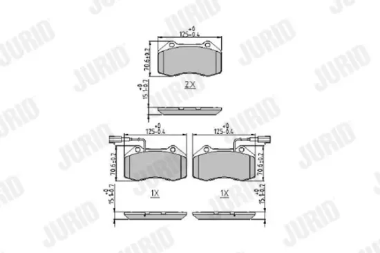 Bremsbelagsatz, Scheibenbremse Vorderachse JURID 573957J Bild Bremsbelagsatz, Scheibenbremse Vorderachse JURID 573957J