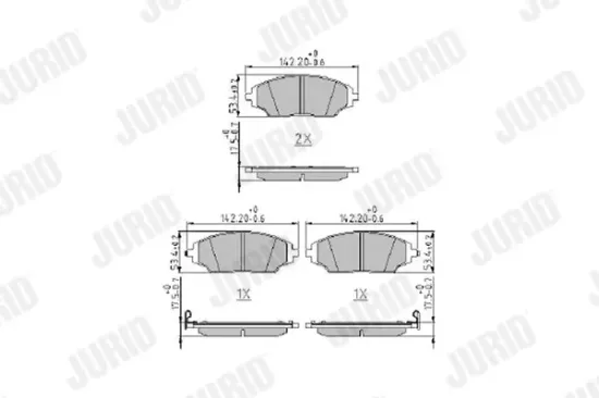 Bremsbelagsatz, Scheibenbremse Vorderachse JURID 573958J Bild Bremsbelagsatz, Scheibenbremse Vorderachse JURID 573958J