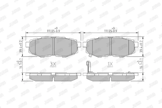 Bremsbelagsatz, Scheibenbremse JURID 573959J Bild Bremsbelagsatz, Scheibenbremse JURID 573959J