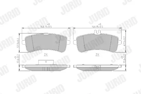 Bremsbelagsatz, Scheibenbremse Hinterachse JURID 573960J Bild Bremsbelagsatz, Scheibenbremse Hinterachse JURID 573960J