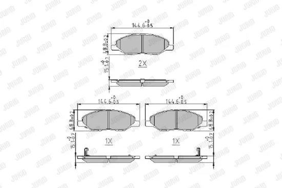 Bremsbelagsatz, Scheibenbremse Vorderachse JURID 573967J Bild Bremsbelagsatz, Scheibenbremse Vorderachse JURID 573967J