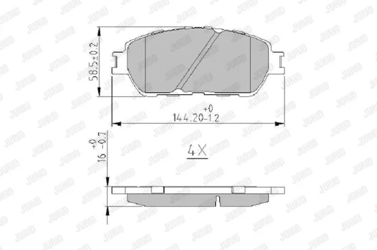 Bremsbelagsatz, Scheibenbremse Vorderachse JURID 573968J Bild Bremsbelagsatz, Scheibenbremse Vorderachse JURID 573968J