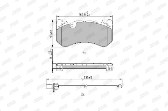 Bremsbelagsatz, Scheibenbremse Vorderachse JURID 573969J Bild Bremsbelagsatz, Scheibenbremse Vorderachse JURID 573969J