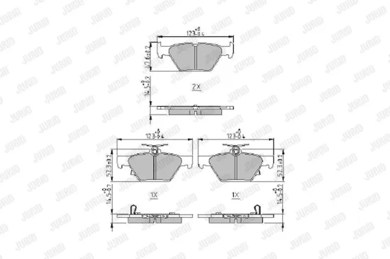 Bremsbelagsatz, Scheibenbremse Hinterachse JURID 573980J Bild Bremsbelagsatz, Scheibenbremse Hinterachse JURID 573980J