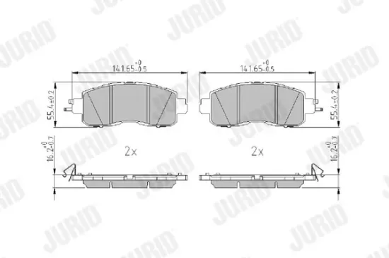 Bremsbelagsatz, Scheibenbremse Vorderachse JURID 573982J Bild Bremsbelagsatz, Scheibenbremse Vorderachse JURID 573982J