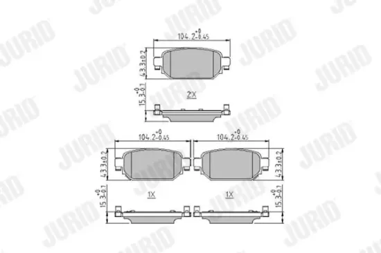 Bremsbelagsatz, Scheibenbremse Hinterachse JURID 573983J Bild Bremsbelagsatz, Scheibenbremse Hinterachse JURID 573983J