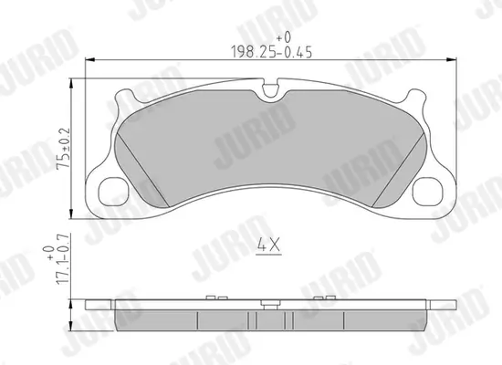 Bremsbelagsatz, Scheibenbremse Vorderachse JURID 574002J Bild Bremsbelagsatz, Scheibenbremse Vorderachse JURID 574002J