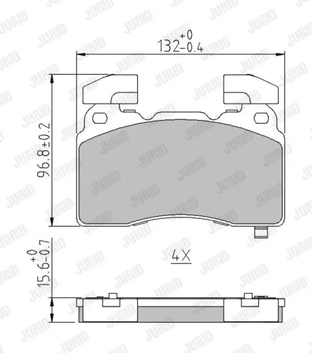 Bremsbelagsatz, Scheibenbremse Vorderachse JURID 574007J Bild Bremsbelagsatz, Scheibenbremse Vorderachse JURID 574007J