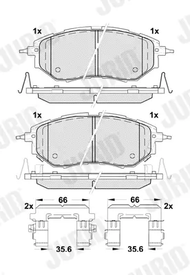 Bremsbelagsatz, Scheibenbremse Vorderachse JURID 574135J Bild Bremsbelagsatz, Scheibenbremse Vorderachse JURID 574135J