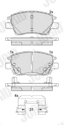 Bremsbelagsatz, Scheibenbremse Vorderachse JURID 574140J Bild Bremsbelagsatz, Scheibenbremse Vorderachse JURID 574140J