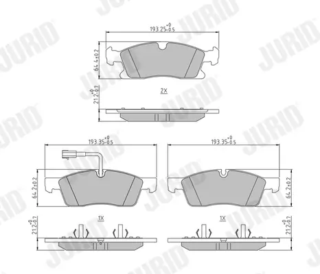 Bremsbelagsatz, Scheibenbremse JURID 574161J Bild Bremsbelagsatz, Scheibenbremse JURID 574161J