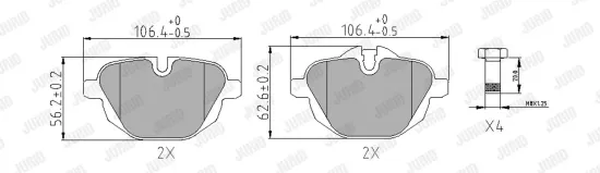 Bremsbelagsatz, Scheibenbremse JURID 574175J Bild Bremsbelagsatz, Scheibenbremse JURID 574175J