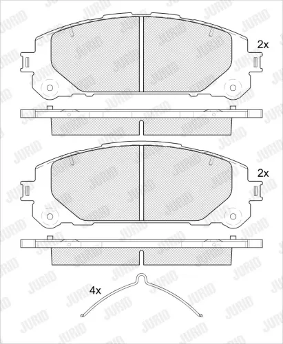 Bremsbelagsatz, Scheibenbremse Vorderachse JURID 574206J Bild Bremsbelagsatz, Scheibenbremse Vorderachse JURID 574206J