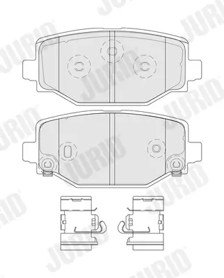 Bremsbelagsatz, Scheibenbremse Hinterachse JURID 574301J Bild Bremsbelagsatz, Scheibenbremse Hinterachse JURID 574301J
