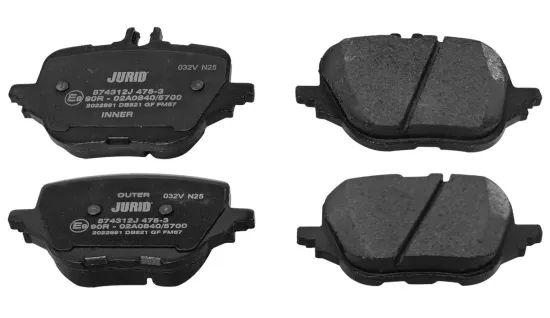 Bremsbelagsatz, Scheibenbremse Hinterachse JURID 574312J Bild Bremsbelagsatz, Scheibenbremse Hinterachse JURID 574312J