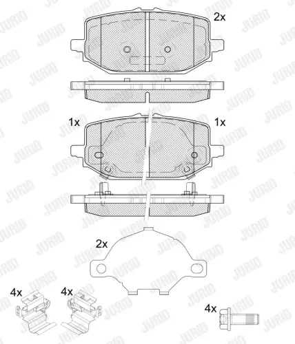 Bremsbelagsatz, Scheibenbremse Hinterachse JURID 574352J Bild Bremsbelagsatz, Scheibenbremse Hinterachse JURID 574352J