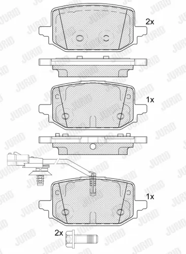 Bremsbelagsatz, Scheibenbremse JURID 574354J Bild Bremsbelagsatz, Scheibenbremse JURID 574354J
