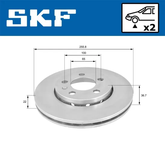 Bremsscheibe Vorderachse SKF VKBD 80003 V2 Bild Bremsscheibe Vorderachse SKF VKBD 80003 V2