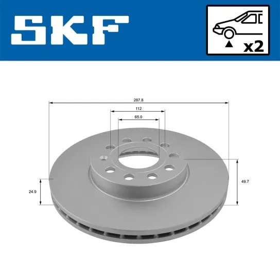 Bremsscheibe Vorderachse SKF VKBD 80005 V2 Bild Bremsscheibe Vorderachse SKF VKBD 80005 V2