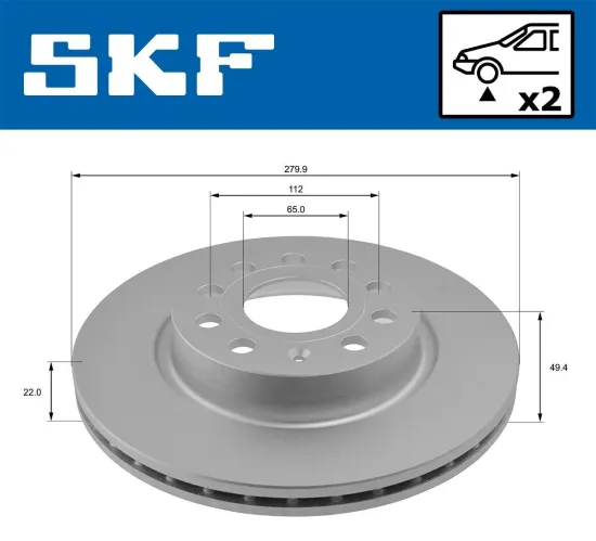 Bremsscheibe SKF VKBD 80012 V2 Bild Bremsscheibe SKF VKBD 80012 V2