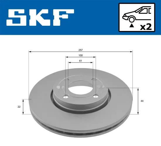 Bremsscheibe Vorderachse SKF VKBD 80013 V2 Bild Bremsscheibe Vorderachse SKF VKBD 80013 V2