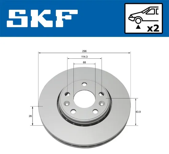 Bremsscheibe Vorderachse SKF VKBD 80018 V2 Bild Bremsscheibe Vorderachse SKF VKBD 80018 V2