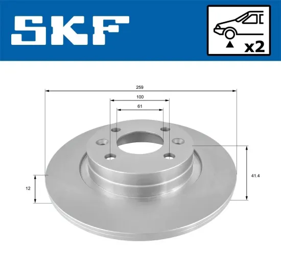 Bremsscheibe SKF VKBD 80025 S2 Bild Bremsscheibe SKF VKBD 80025 S2