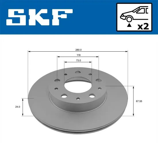 Bremsscheibe SKF VKBD 80036 V2 Bild Bremsscheibe SKF VKBD 80036 V2