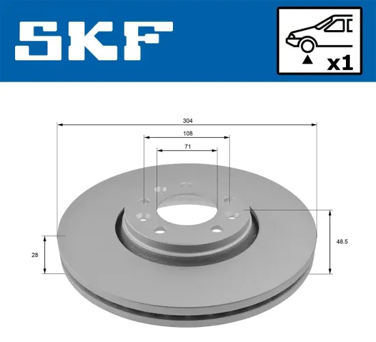 Bremsscheibe SKF VKBD 80037 V1 Bild Bremsscheibe SKF VKBD 80037 V1