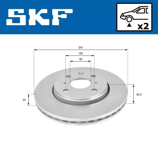 Bremsscheibe Vorderachse SKF VKBD 80043 V2 Bild Bremsscheibe Vorderachse SKF VKBD 80043 V2