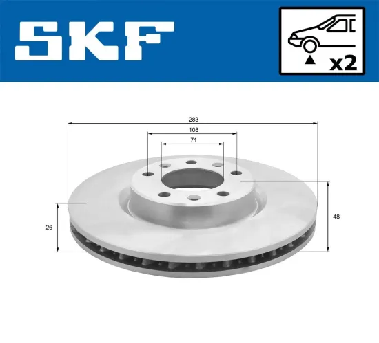 Bremsscheibe Vorderachse SKF VKBD 80049 V2 Bild Bremsscheibe Vorderachse SKF VKBD 80049 V2