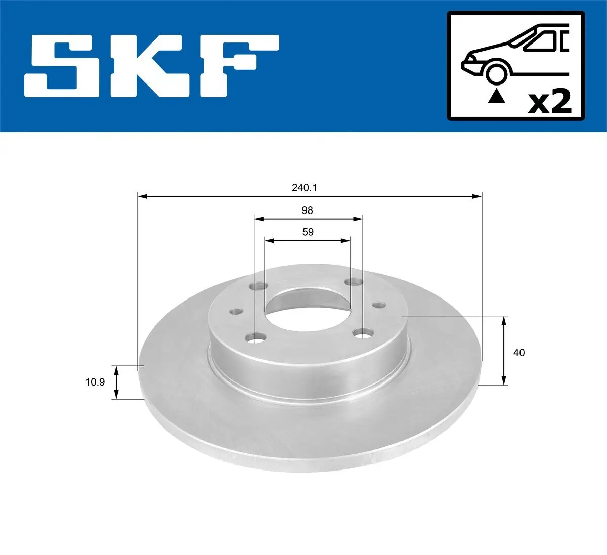 Bremsscheibe SKF VKBD 80058 S2 Bild Bremsscheibe SKF VKBD 80058 S2