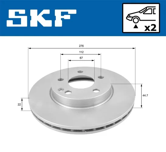 Bremsscheibe SKF VKBD 80063 V2 Bild Bremsscheibe SKF VKBD 80063 V2