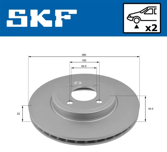 Bremsscheibe Vorderachse SKF VKBD 80071 V2 Bild Bremsscheibe Vorderachse SKF VKBD 80071 V2