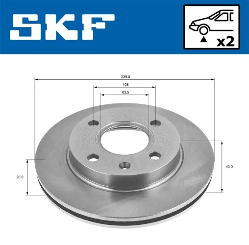 Bremsscheibe SKF VKBD 80073 V2 Bild Bremsscheibe SKF VKBD 80073 V2