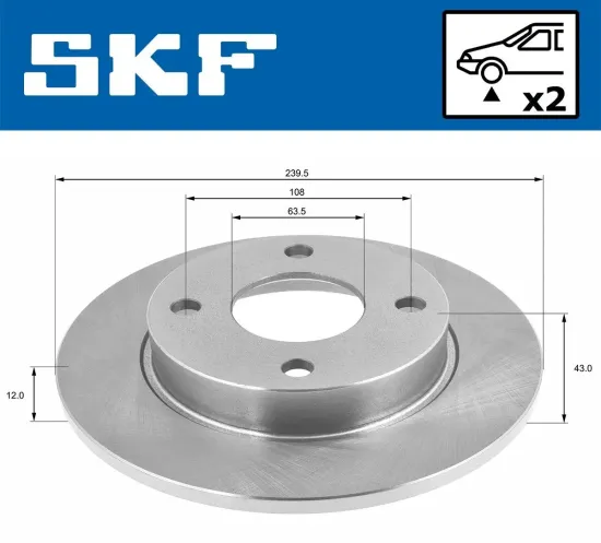 Bremsscheibe Vorderachse SKF VKBD 80076 S2 Bild Bremsscheibe Vorderachse SKF VKBD 80076 S2