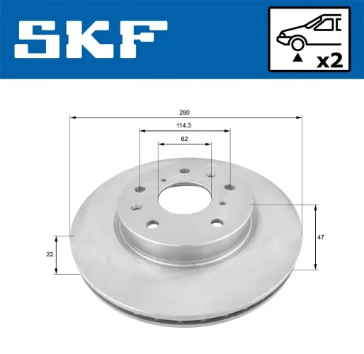 Bremsscheibe Vorderachse SKF VKBD 80100 V2 Bild Bremsscheibe Vorderachse SKF VKBD 80100 V2