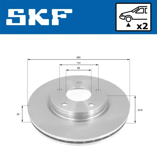 Bremsscheibe Vorderachse SKF VKBD 80112 V2 Bild Bremsscheibe Vorderachse SKF VKBD 80112 V2
