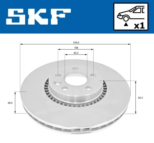 Bremsscheibe SKF VKBD 80116 V1 Bild Bremsscheibe SKF VKBD 80116 V1