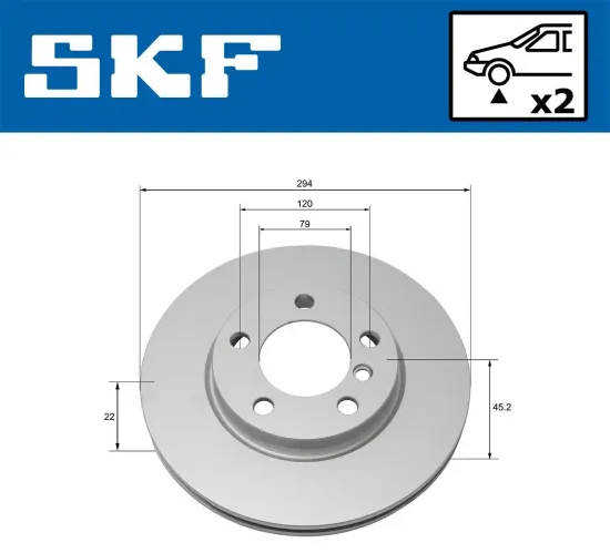 Bremsscheibe Vorderachse SKF VKBD 80117 V2 Bild Bremsscheibe Vorderachse SKF VKBD 80117 V2